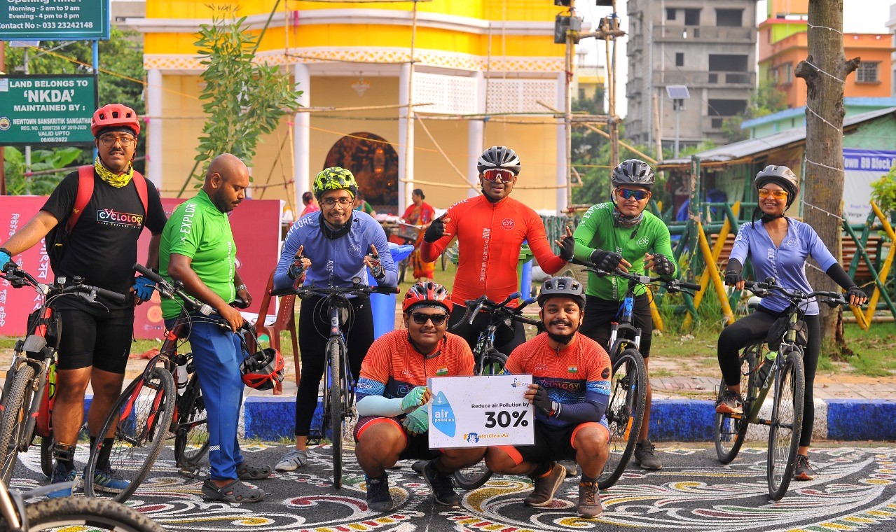 Cyclist Marked Durga Puja Celebration with a trail across Newtown – Bringing People & Planet together