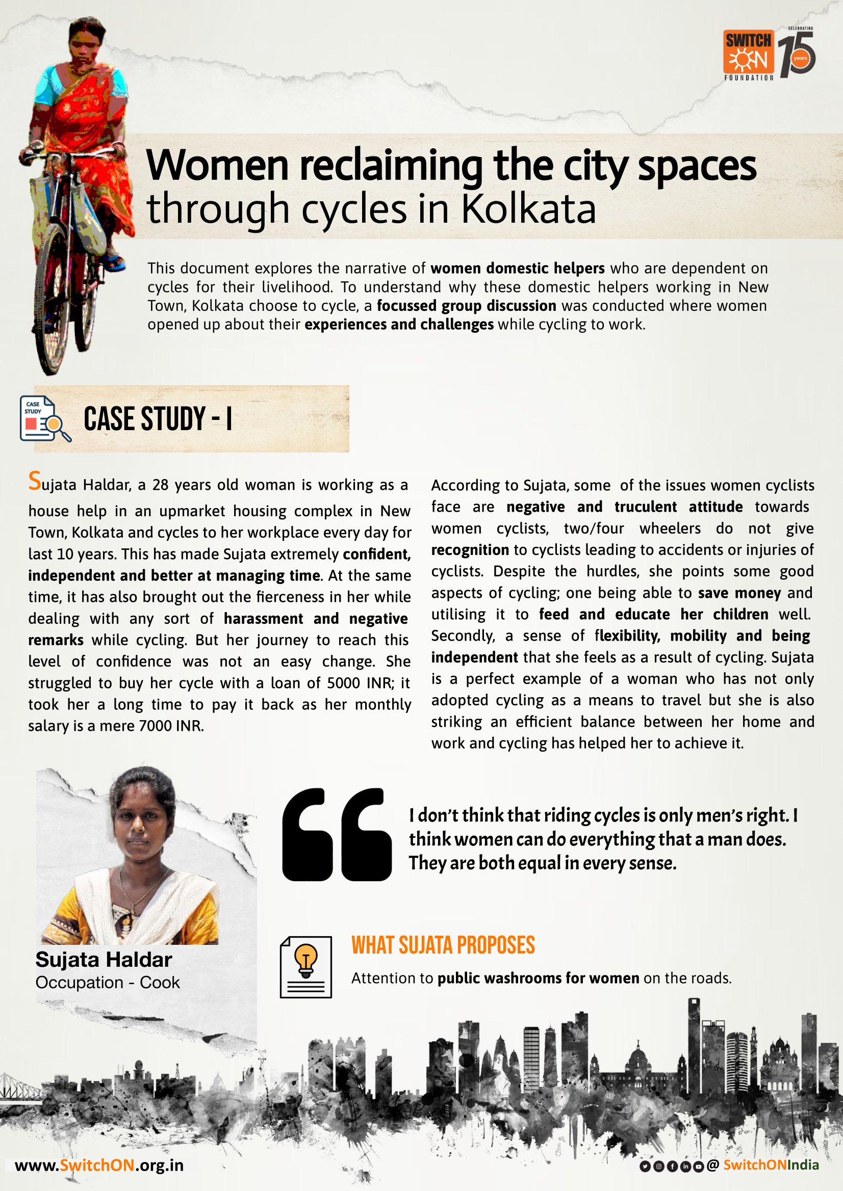 Women reclaiming the city spaces through cycles in Kolkata