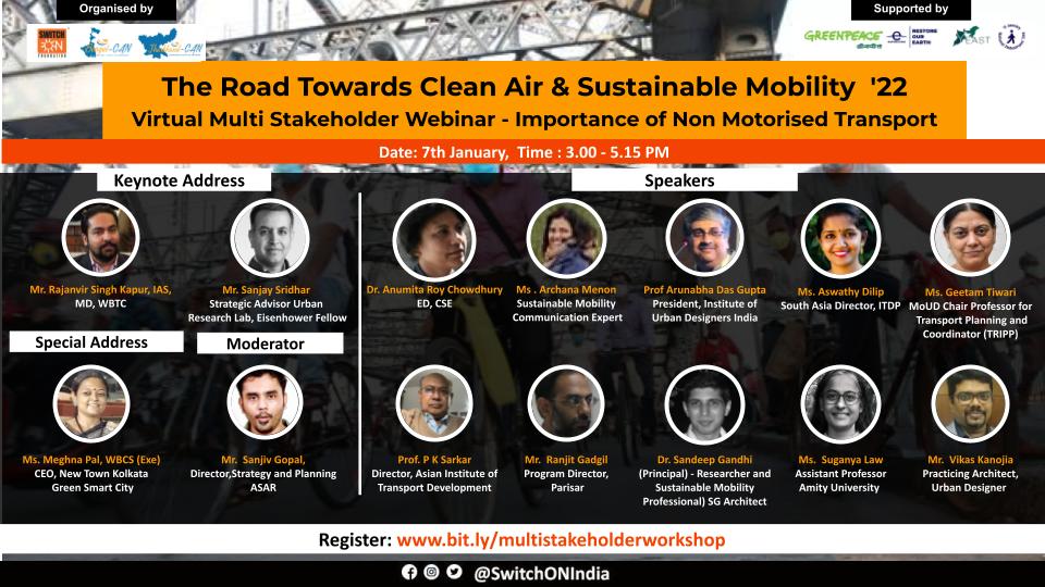 Multi Stakeholder Virtual Workshop on ‘Road Towards Clean Air & Sustainable Mobility’